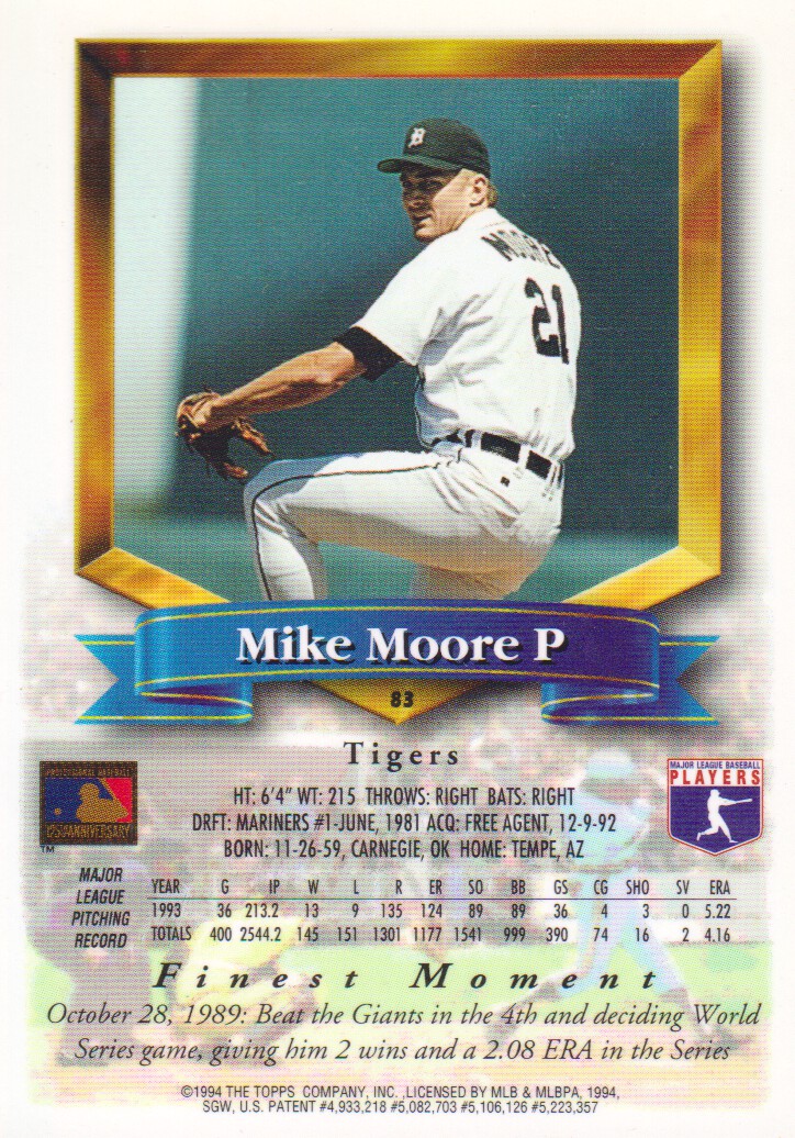 1994 Finest #83 Mike Moore back image