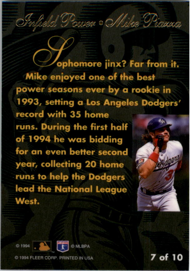 1994 Flair Infield Power #7 Mike Piazza back image