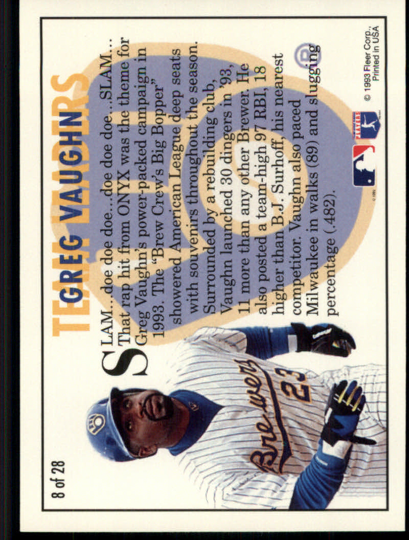 1994 Fleer Baseball "Team Leaders" Insert Cards - Picture 17 of 48