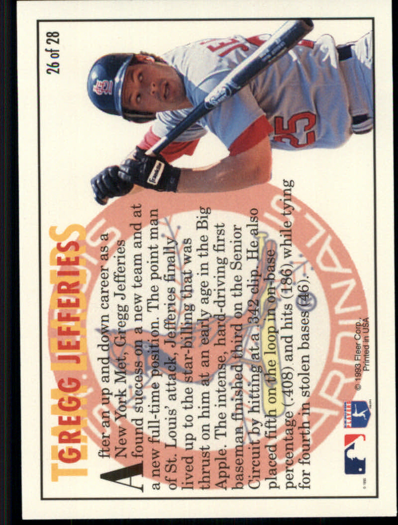 1994 Fleer Baseball "Team Leaders" Insert Cards - Picture 44 of 48
