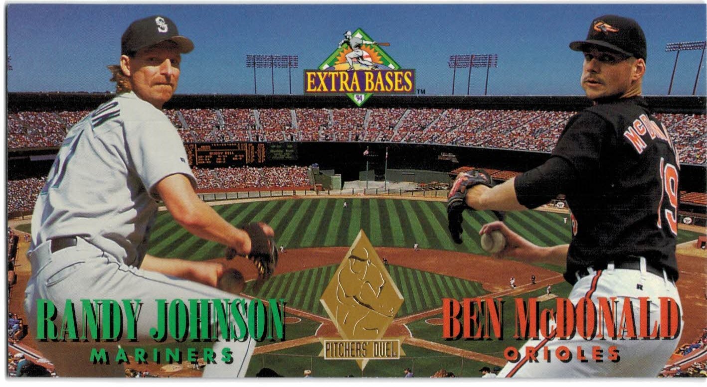 1994 Fleer Extra Bases Pitchers Duel #2 B.McDonald/R.Johnson