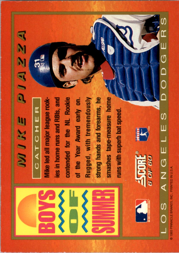 1994 Score Boys of Summer #6 Mike Piazza back image