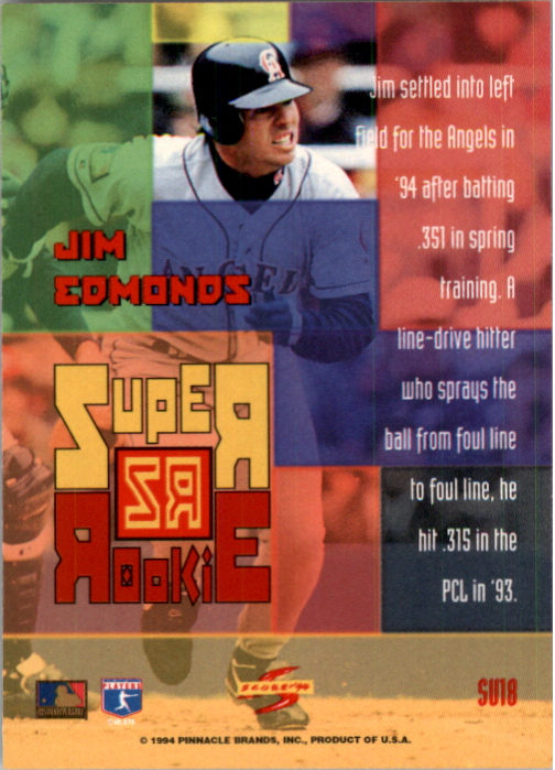 1994 Score Rookie/Traded Super Rookies #SU18 Jim Edmonds back image