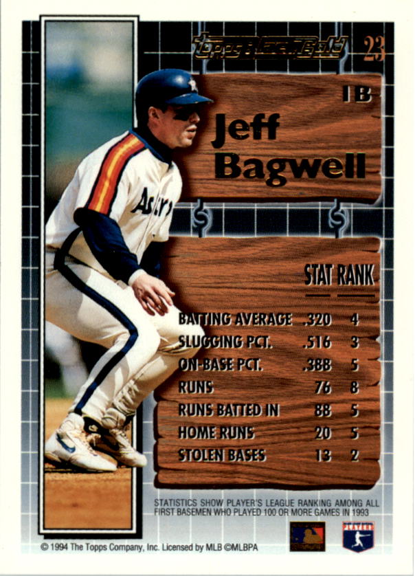 1994 Topps Black Gold #23 Jeff Bagwell back image