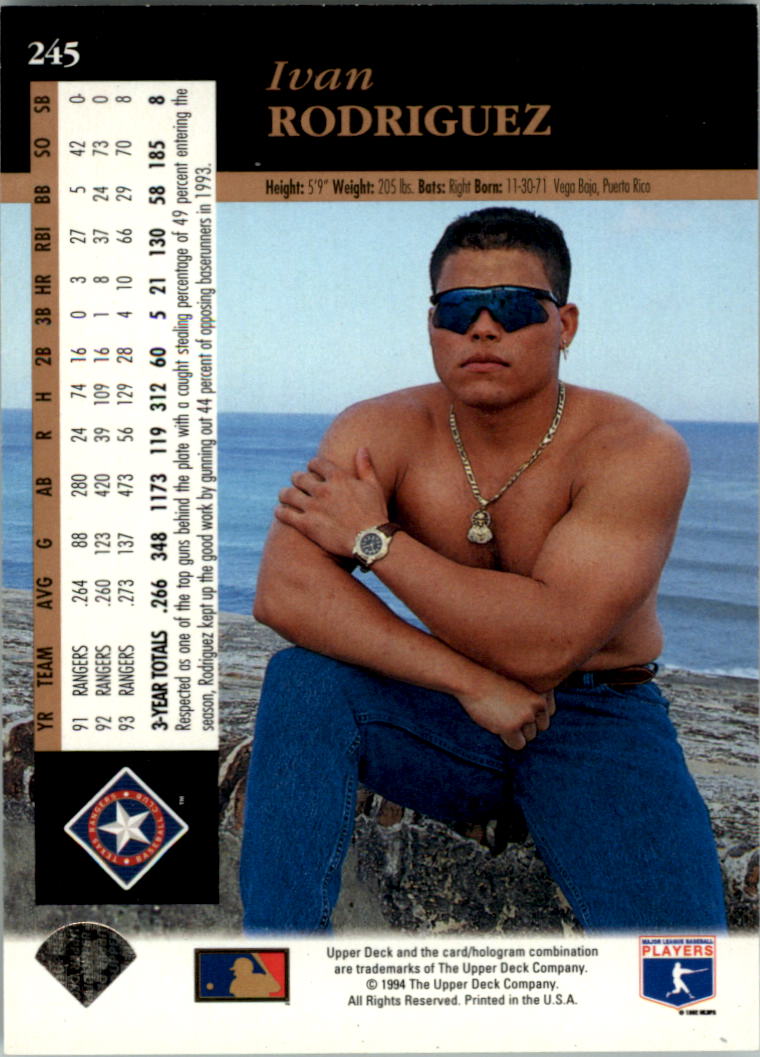 1994 Upper Deck Electric Diamond #245 Ivan Rodriguez back image