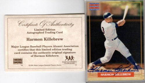 1995 Major League Players Alumni Autograph #1 Harmon Killebrew