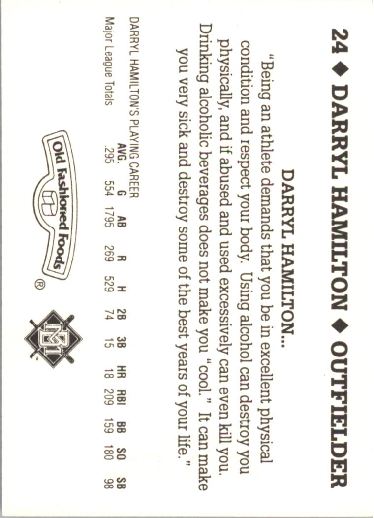 1995 Brewers Police #7 Darryl Hamilton back image