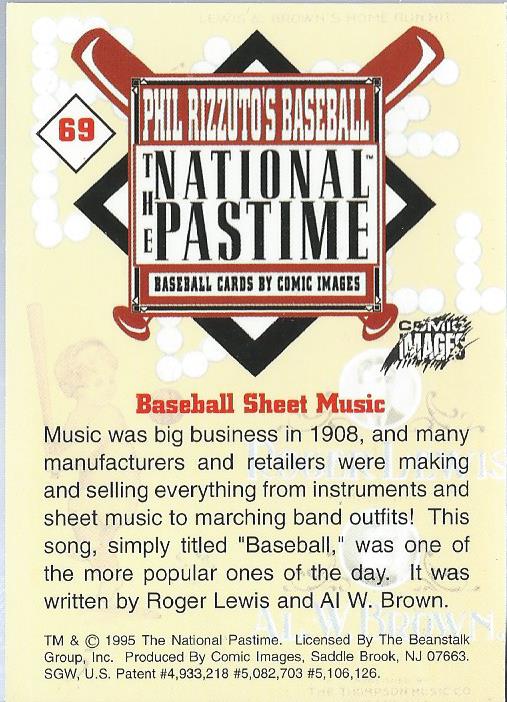 1995 Comic Images #69 Baseball Sheet Music back image