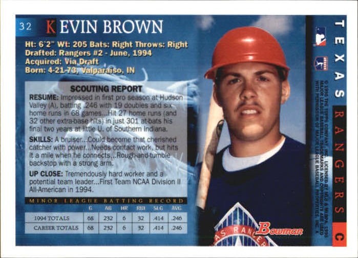 1995 Bowman #32 Kevin Brown C back image