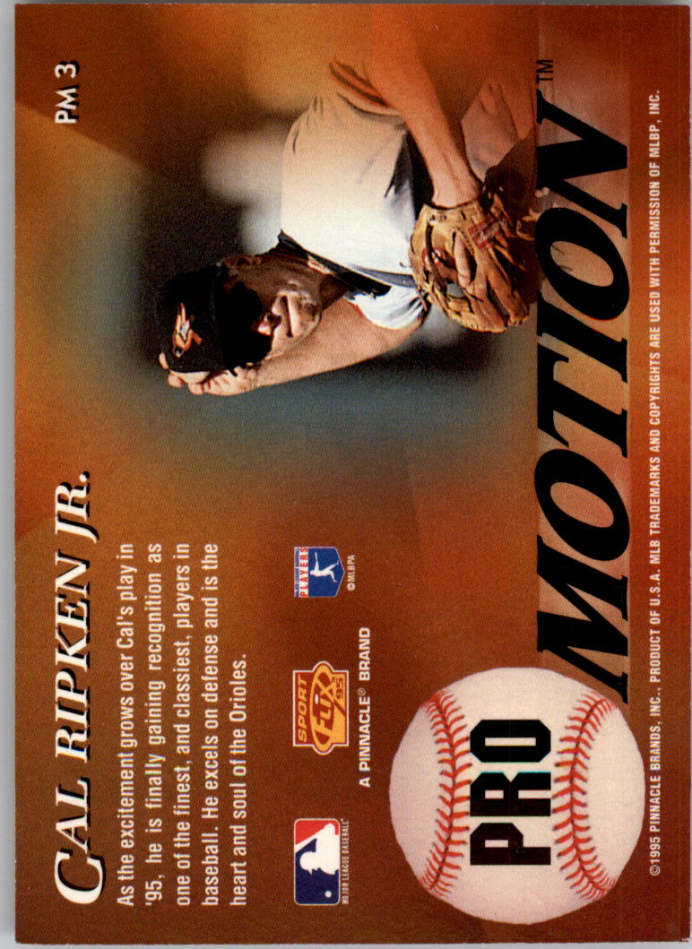 1995 Sportflix ProMotion #PM3 Cal Ripken back image