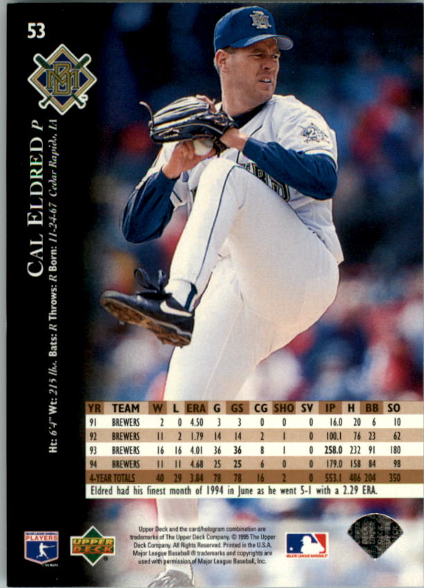 1995 Upper Deck Baseball Card Pick (Base) 1-260 - Picture 102 of 490