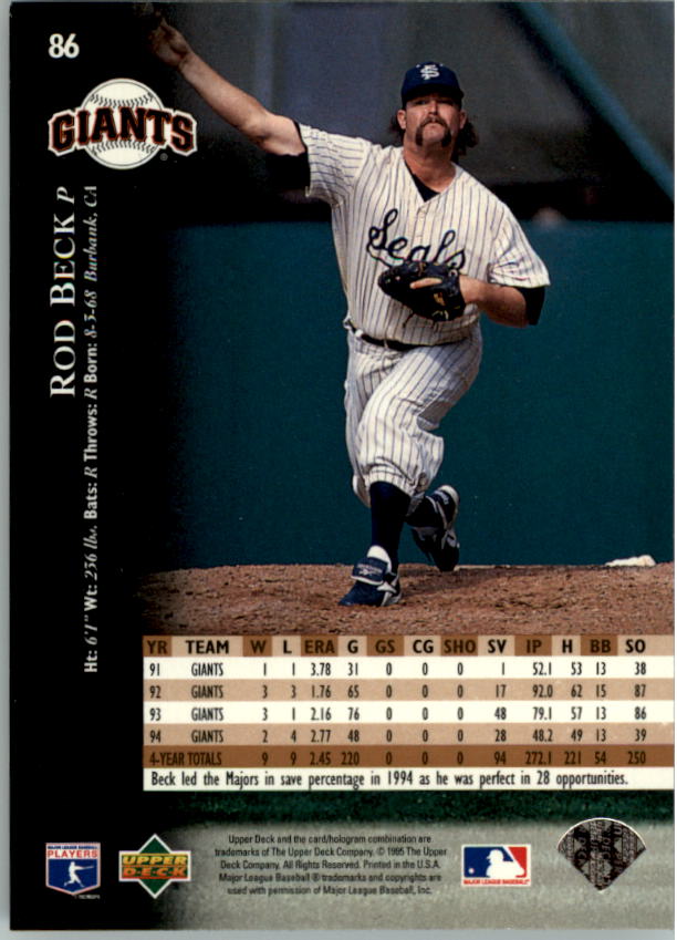 1995 Upper Deck Baseball Card Pick (Base) 1-260 - Picture 164 of 490