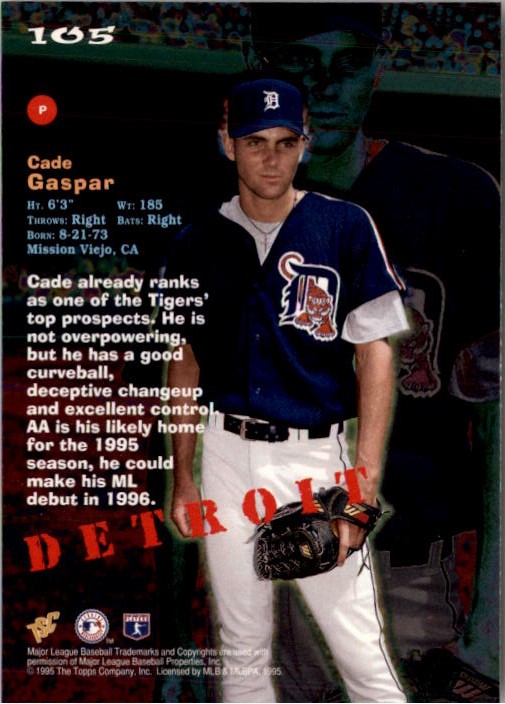 1995 Stadium Club Members Only Parallel #105 Cade Gaspar back image