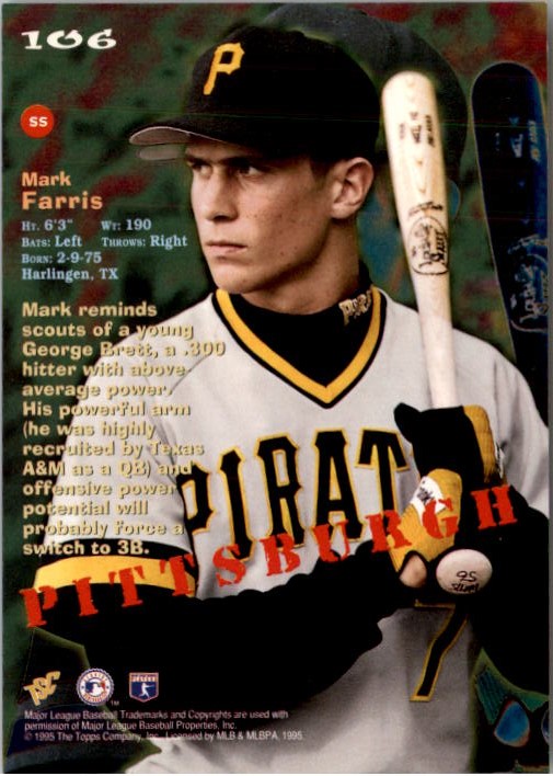 1995 Stadium Club Members Only Parallel #106 Mark Farris back image