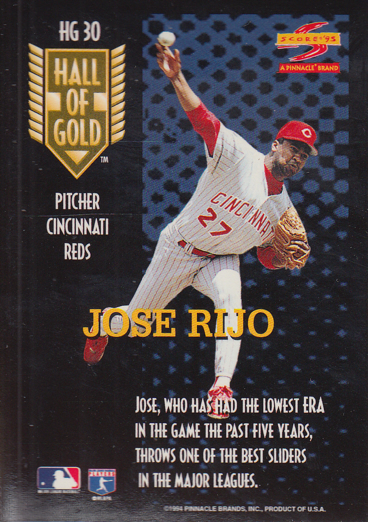 1995 Score Hall of Gold #HG30 Jose Rijo back image