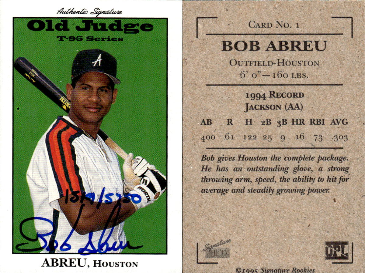 1995 Signature Rookies Old Judge Signatures #1 Bob Abreu