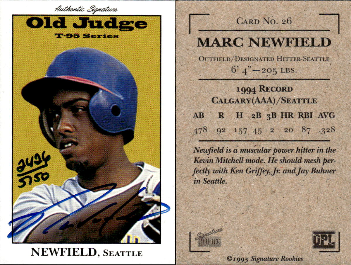 1995 Signature Rookies Old Judge Signatures #26 Marc Newfield