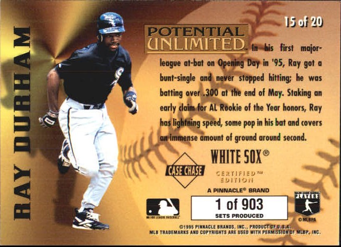 1995 Select Certified Potential Unlimited 903 #15 Ray Durham back image