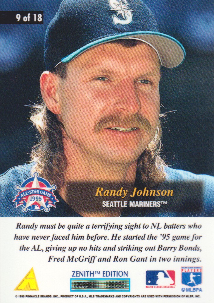 1995 Zenith All-Star Salute #9 Randy Johnson back image