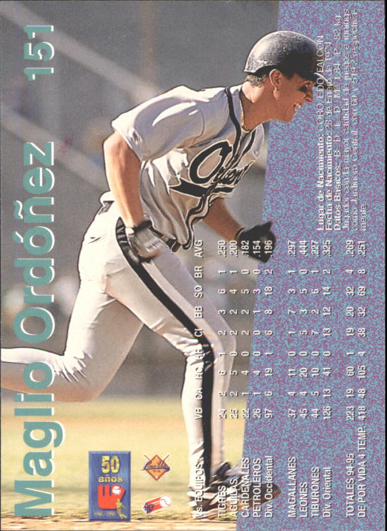 1995-96 LineUp Venezuelan Baseball #151 Magglio Ordonez back image
