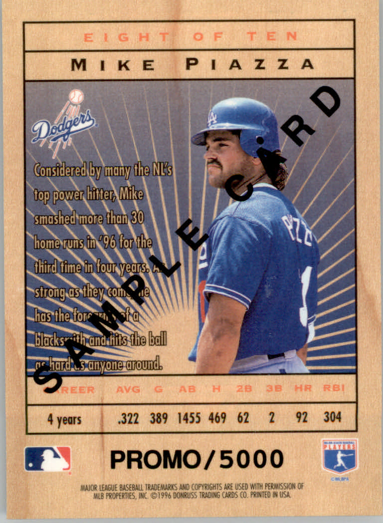 1996 Leaf Limited Lumberjacks Samples #8 Mike Piazza back image
