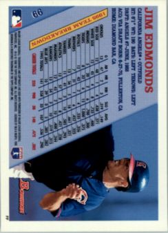 1996 Bowman Foil #99 Jim Edmonds back image
