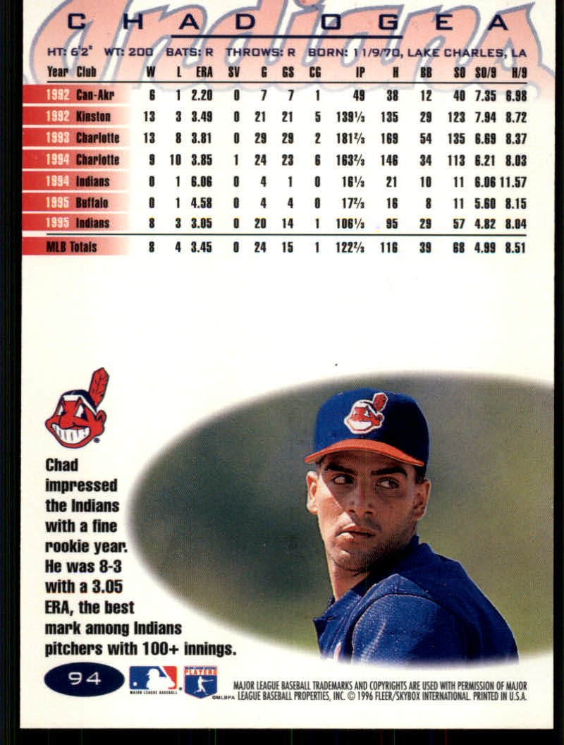 1996 Fleer Baseball "Tiffany" Parallel Cards - Picture 41 of 181