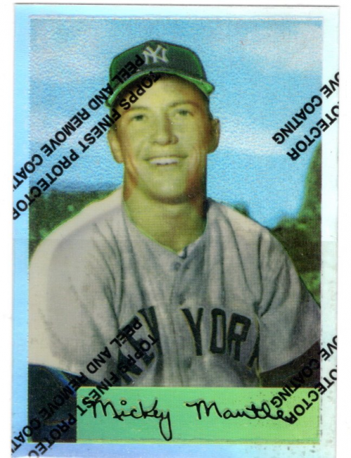 1996 Topps Mantle Finest Refractors #4 Mickey Mantle 1954 Bowman