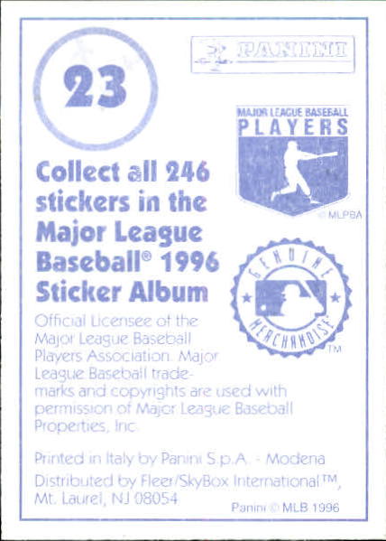 1996 Panini Stickers #23 David Segui back image