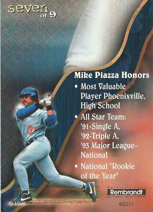 1996 Rembrandt Ultra Pro Piazza #7 Mike Piazza/(Word Pro)