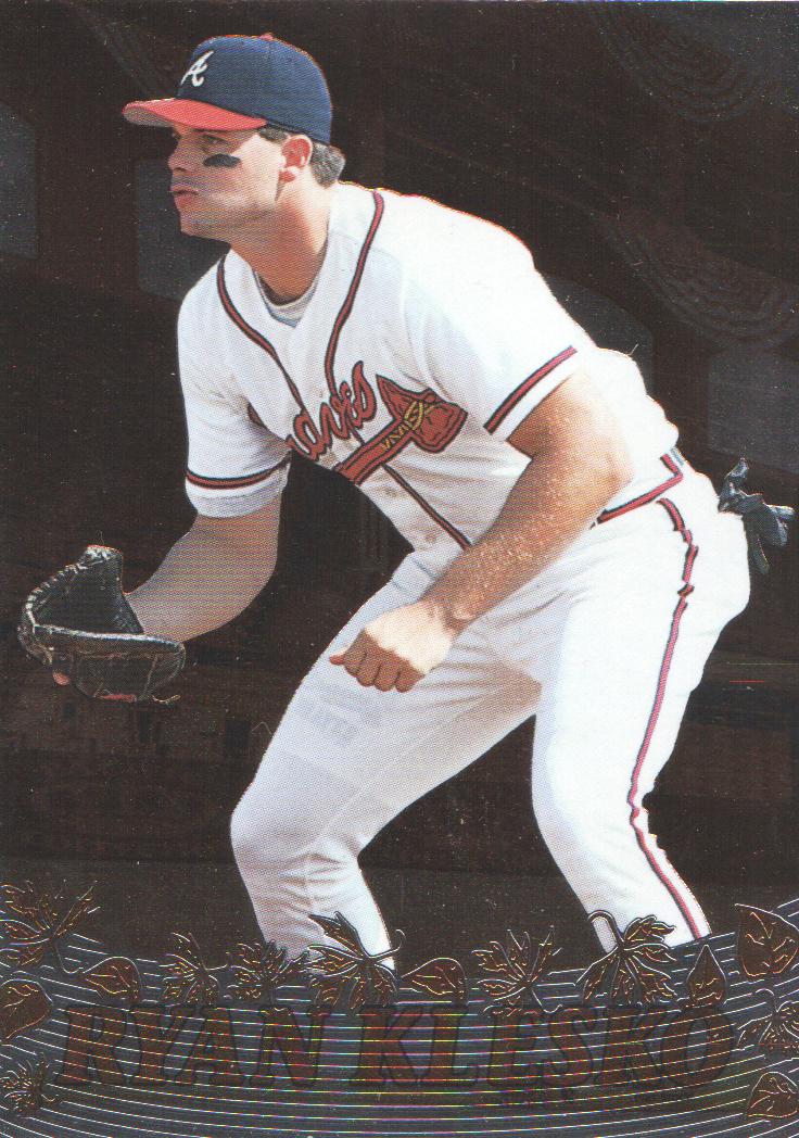 Ryan Klesko autographed baseball card (Atlanta Braves) 1996