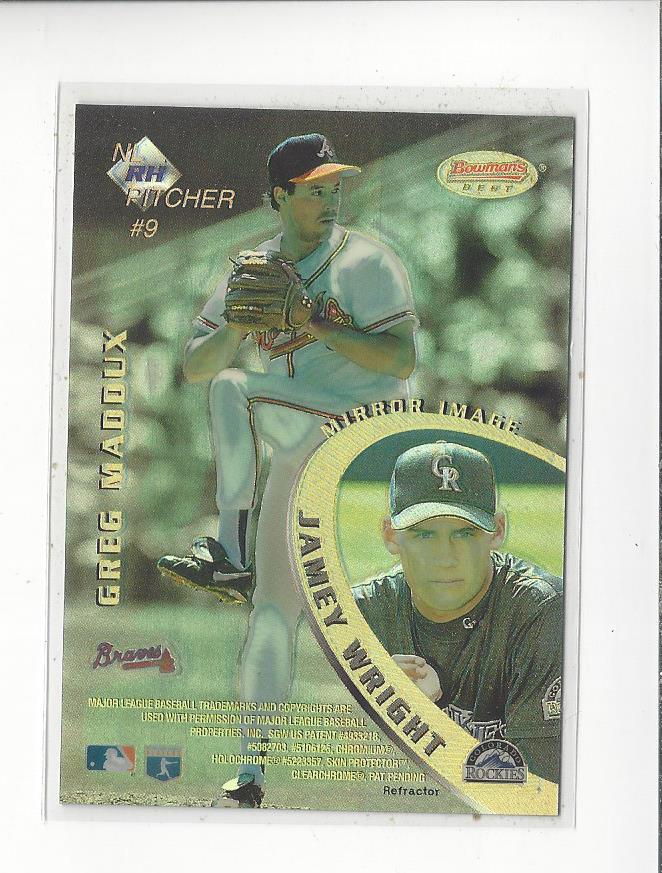 1996 Bowman's Best Mirror Image Refractors #9 Maddux/Wright/Mussina/Colon