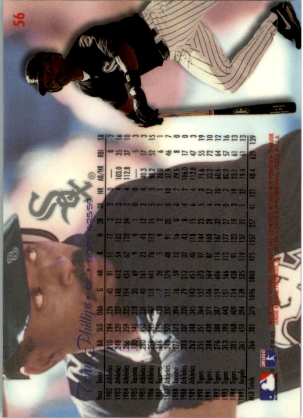 1996 Flair #56 Tony Phillips back image