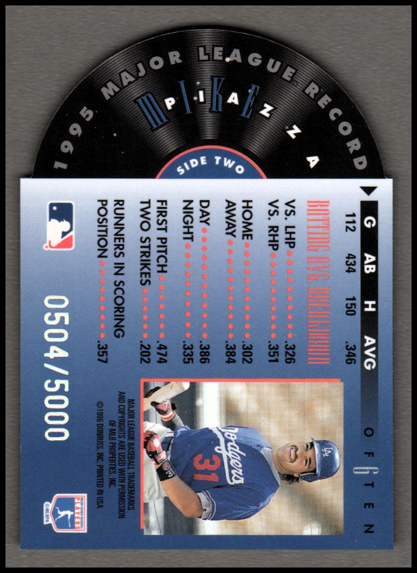1996 Studio Hit Parade #6 Mike Piazza back image