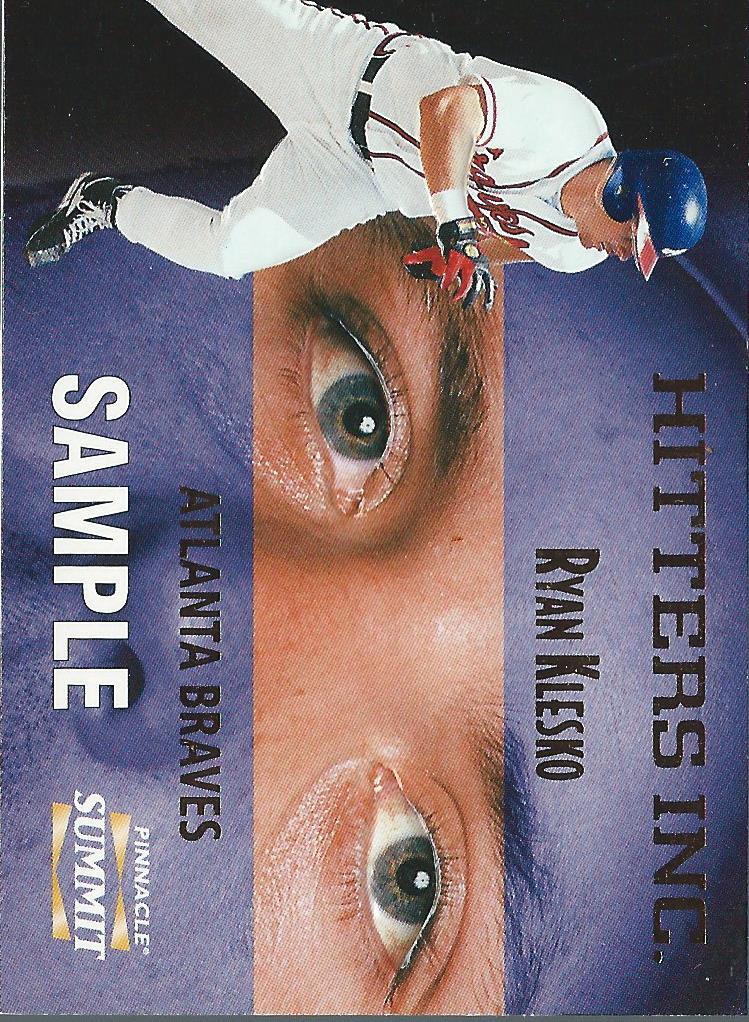 1996 Summit Hitters Inc. #S11 Ryan Klesko Sample