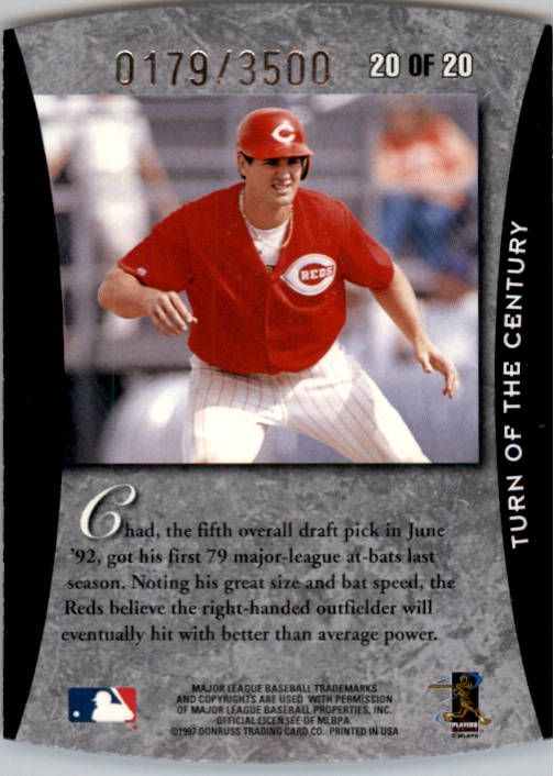 1997 Donruss Elite Turn of the Century Die Cuts #20 Chad Mottola back image
