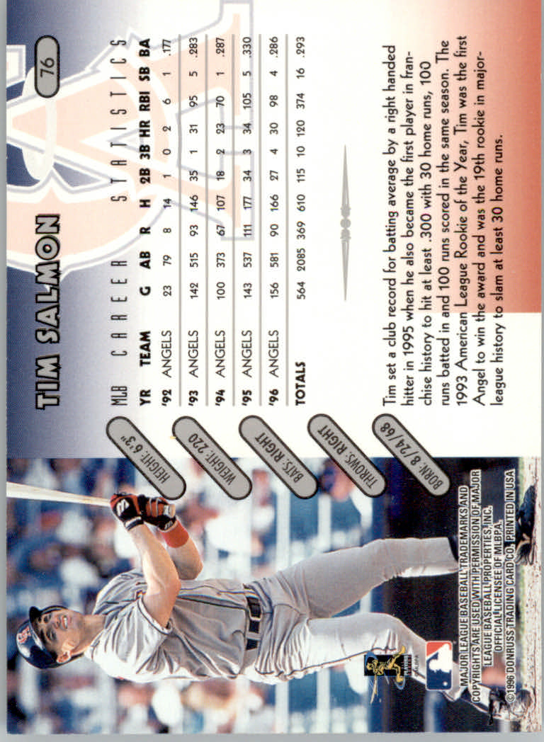 1997 Donruss Baseball "Main Set" Base Cards #1 to #250 - Picture 153 of 501