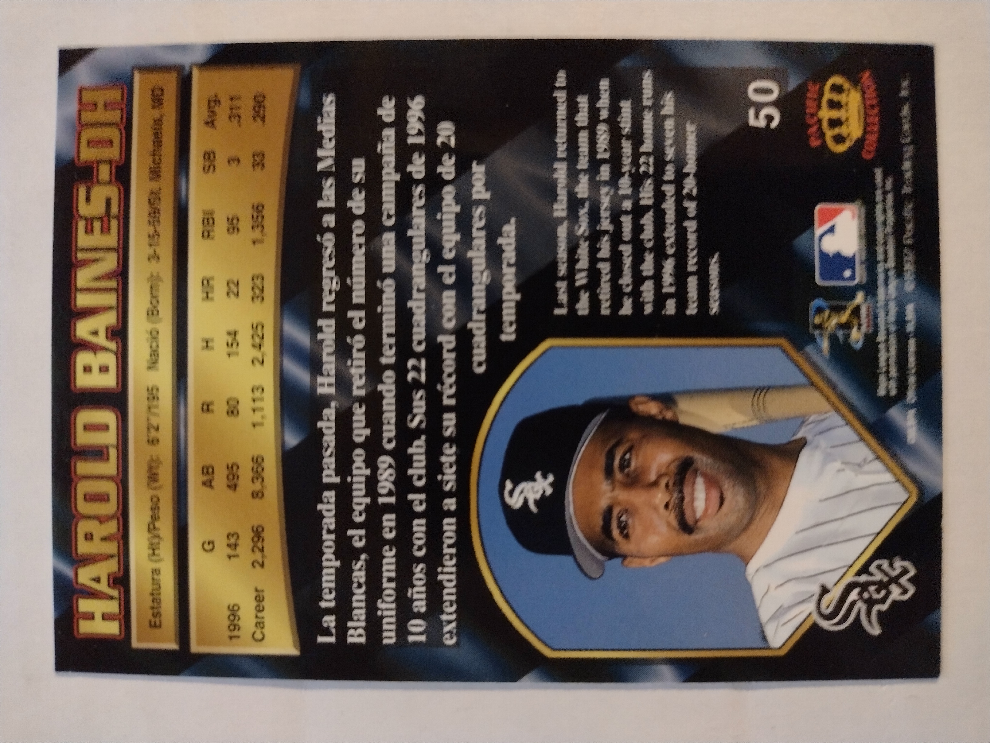 1997 Pacific Silver #50 Harold Baines back image