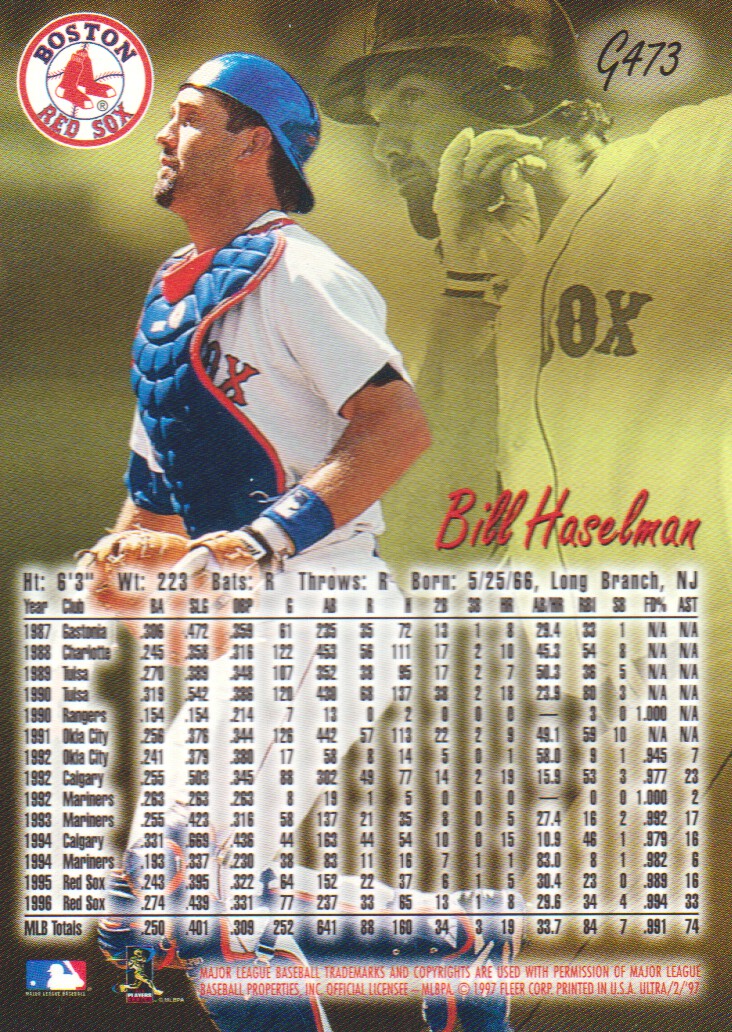 1997 Ultra Gold Medallion #473 Bill Haselman back image