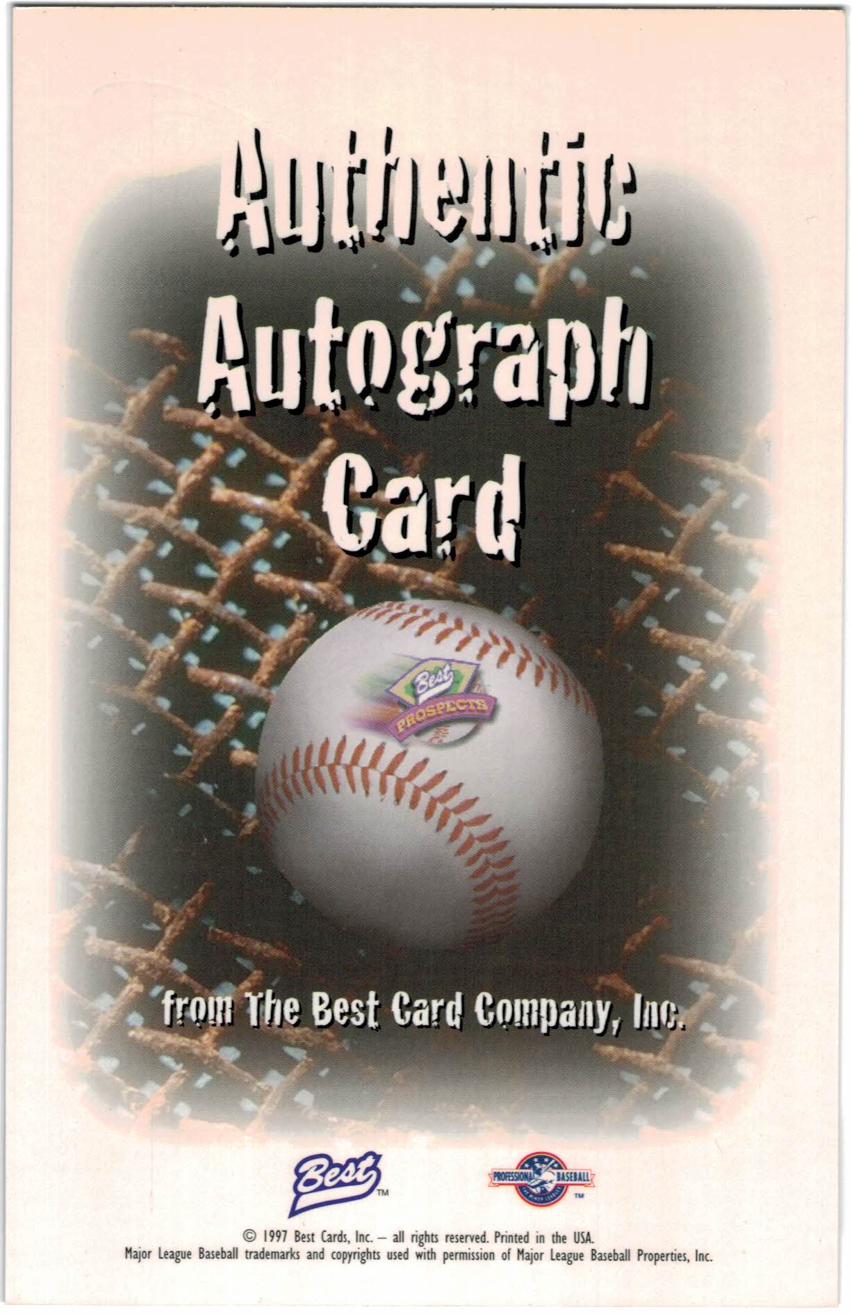 1997 Best Case Topper Autographs #7 Paul Konerko back image