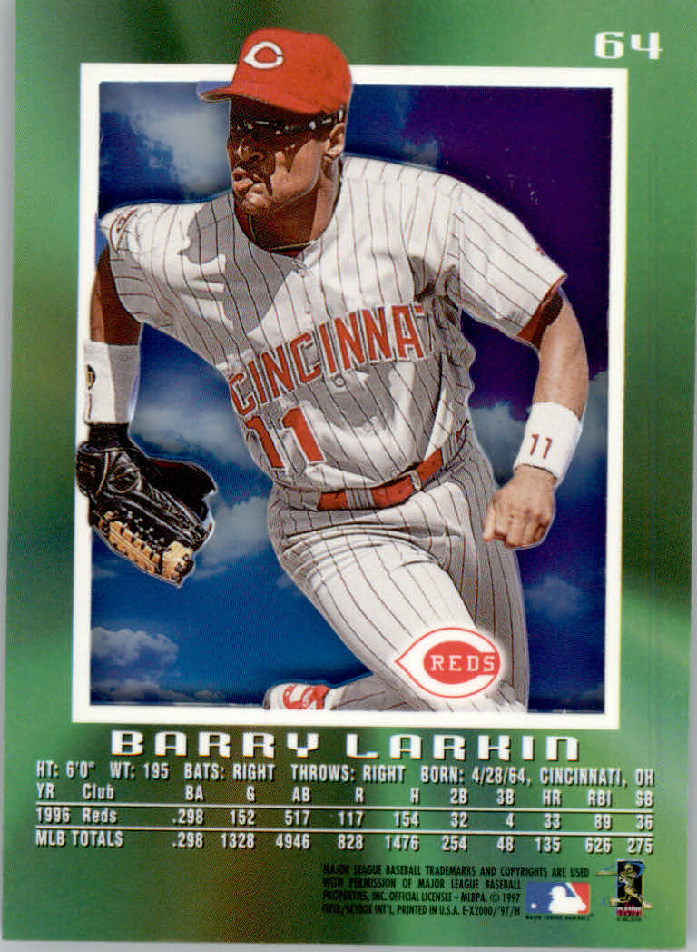 1997 E-X2000 #64 Barry Larkin back image