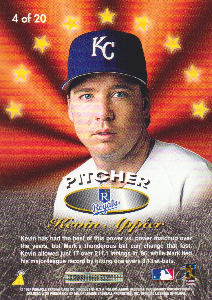 1997 Pinnacle Cardfrontations #4 M.McGwire/K.Appier back image