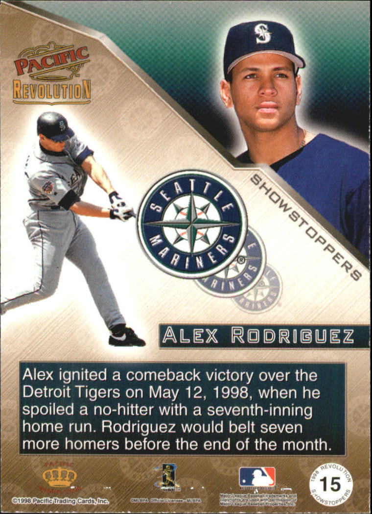 1998 Revolution Showstoppers #15 Alex Rodriguez back image