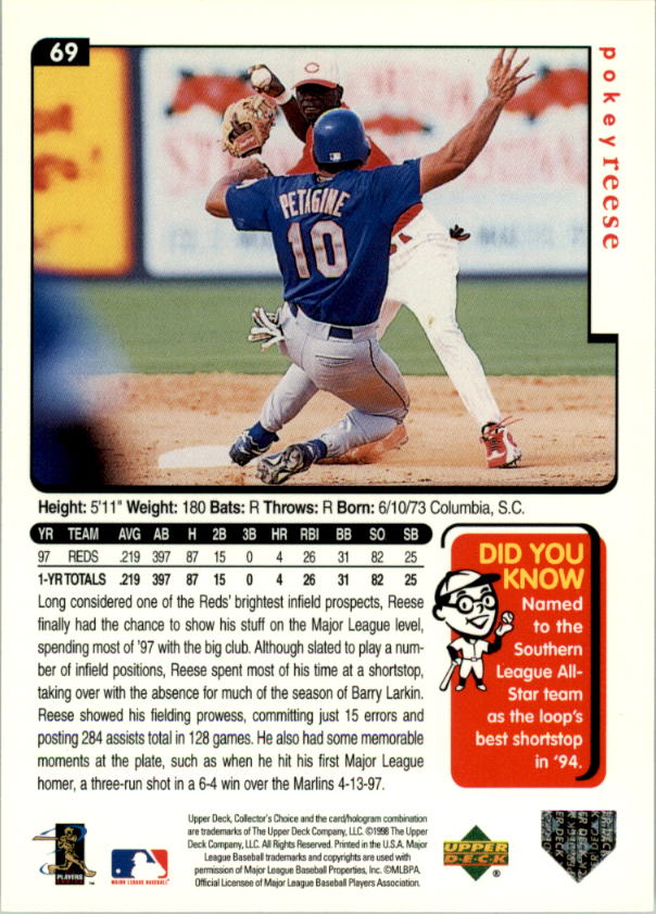 1998 topps pokey reese 159 For Sale - MAVIN