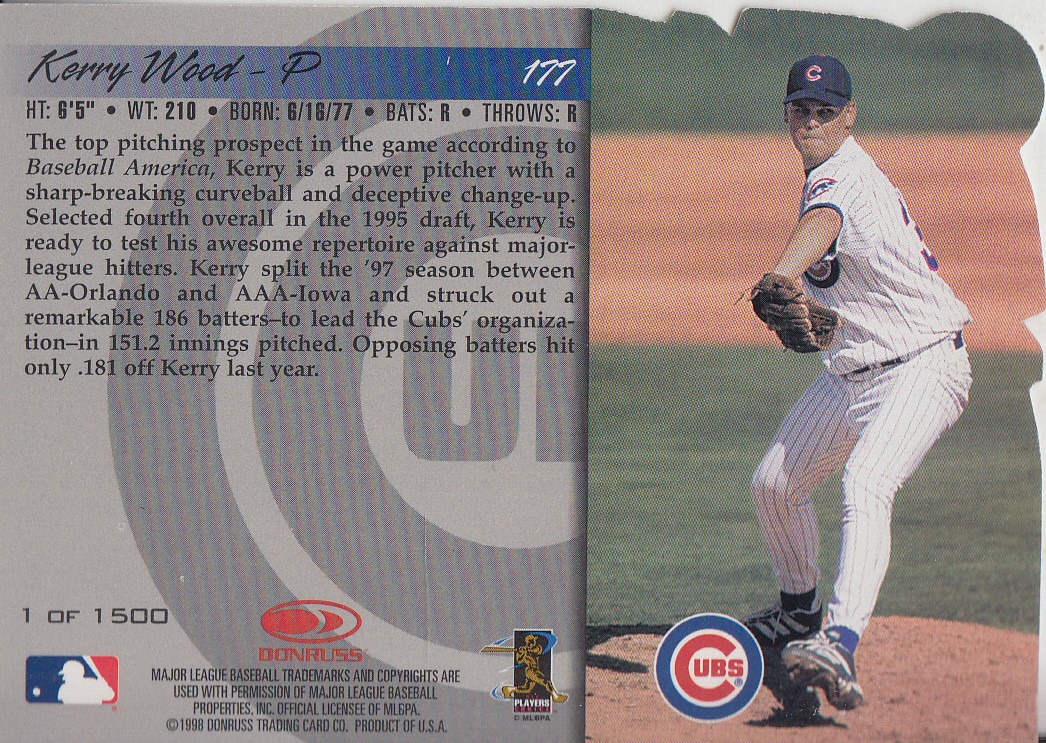 1998 Donruss Silver Press Proofs #177 Kerry Wood back image