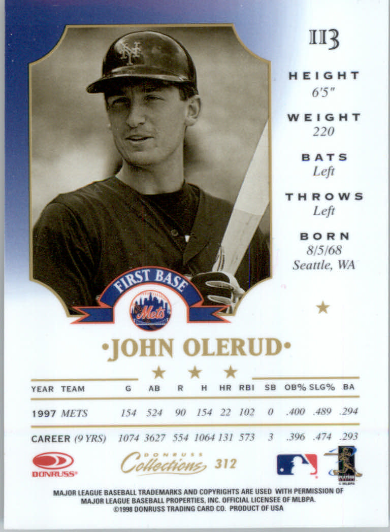 1998 Donruss Collections Baseball "Main Set" Base Cards - Picture 149 of 189