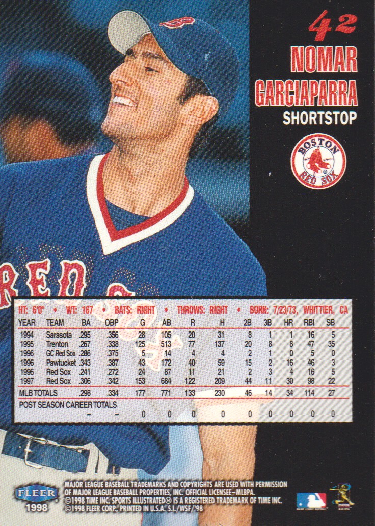 1998 Sports Illustrated World Series Fever #42 Nomar Garciaparra back image