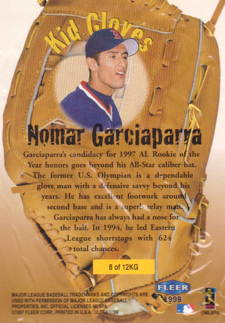 1998 Ultra Kid Gloves #8 Nomar Garciaparra back image
