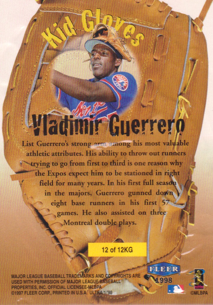 1998 Ultra Kid Gloves #12 Vladimir Guerrero back image