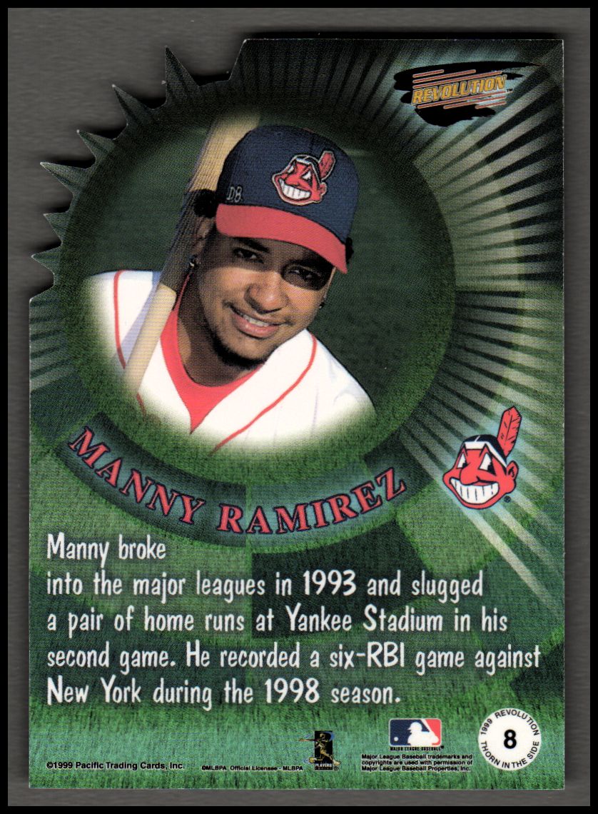 1999 Revolution Thorn in the Side #8 Manny Ramirez back image